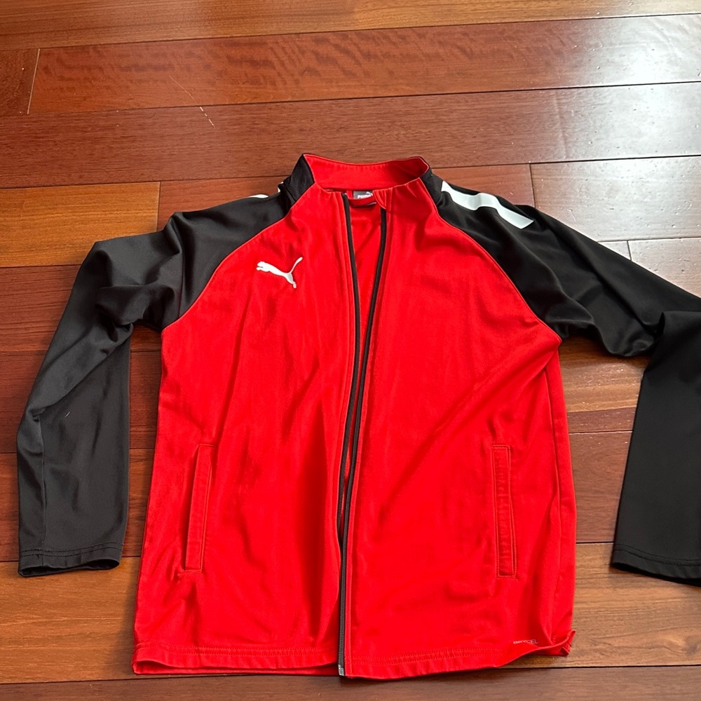 Puma Kids Jacket in Red and Black